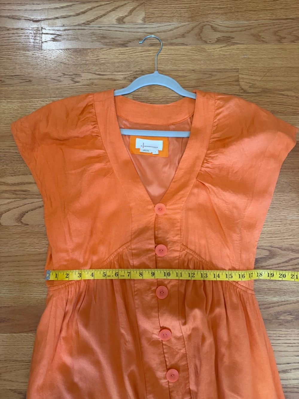 Anthropologie Orange Button-Front Maxi Dress - Picture 7 of 8